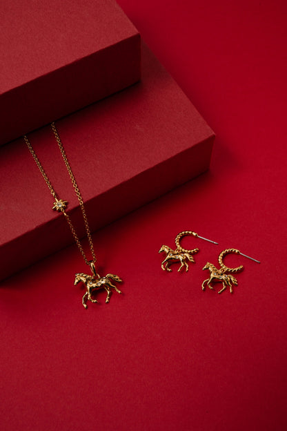 Horse Girl Huggie Hoop Earrings